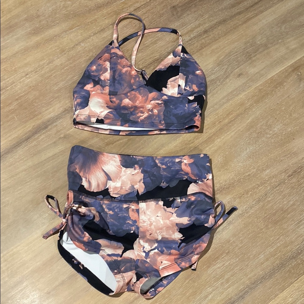 Forever 21 Floral Athletic Shorts and Top Set